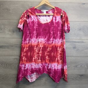 K. Jordan Cold Shoulder Tie Dye Blouse Women's Regular Size XL